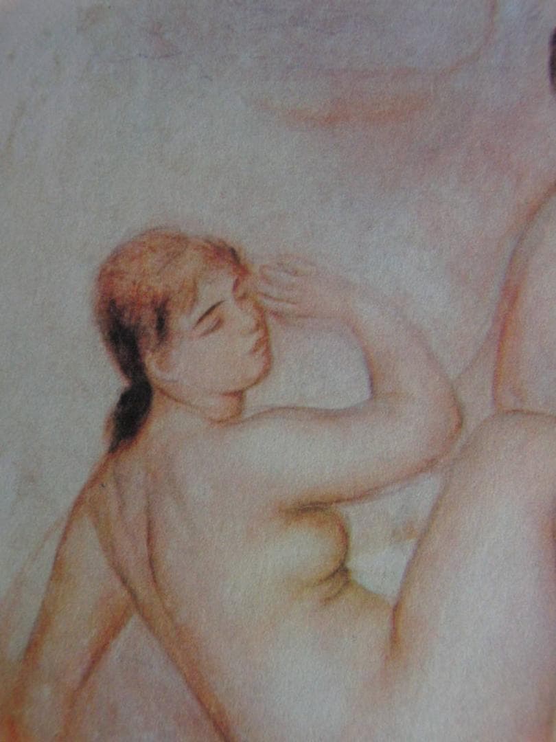 ピエール＝オーギュスト・ルノワール、【三人の浴女】、希少な額装用画集より