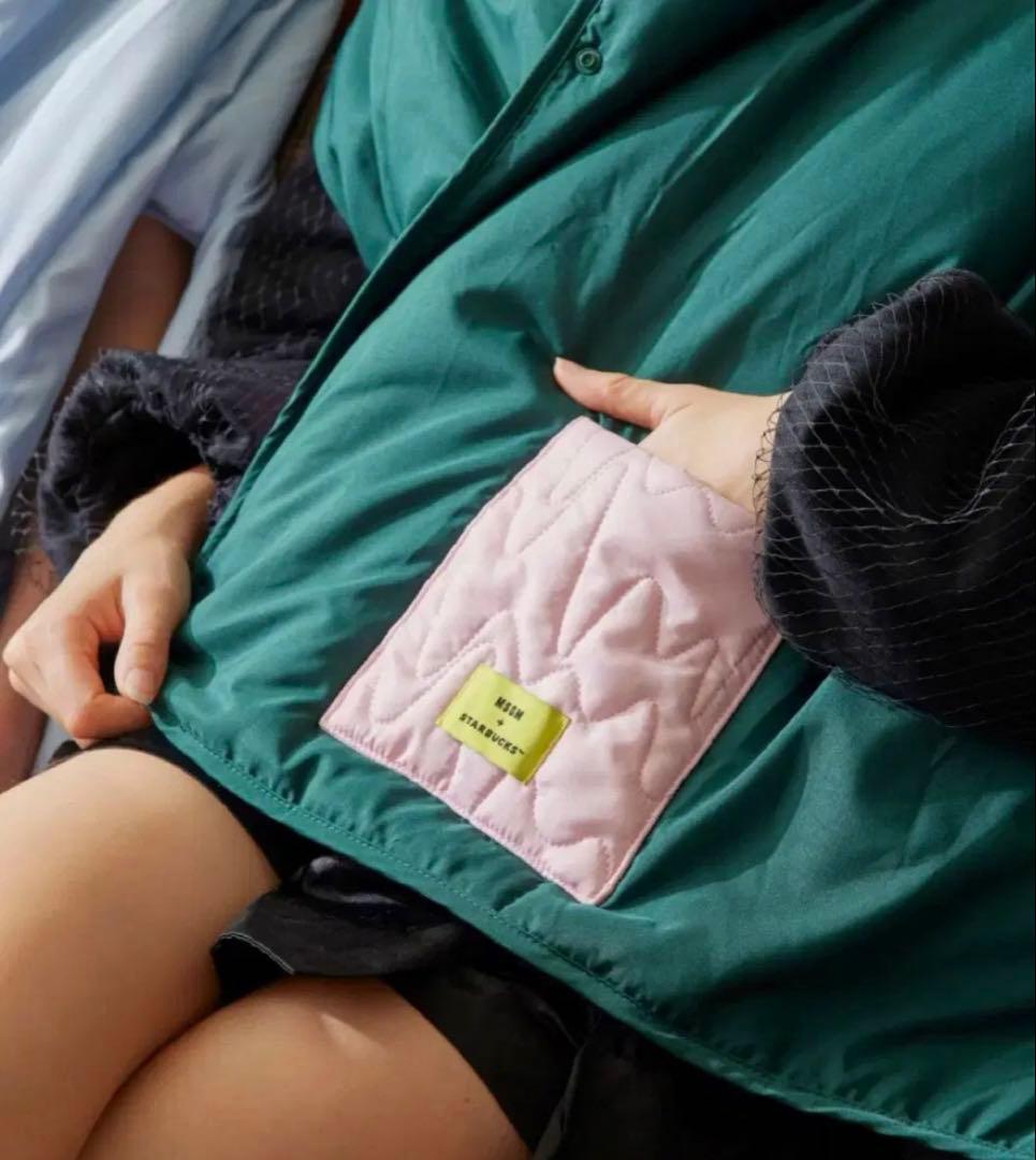 MSGM × STARBUCKS ダークグリーン ブランケット　韓国限定