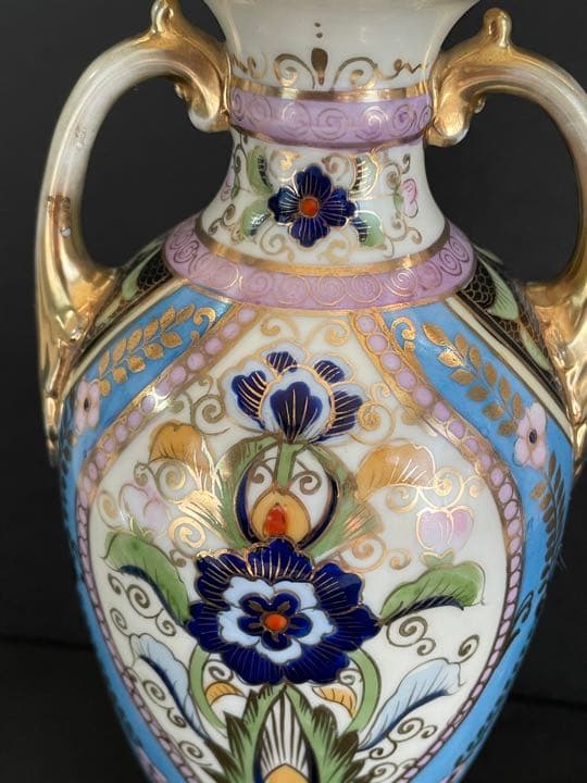 オールドノリタケ　花柄花生