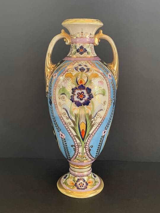 オールドノリタケ　花柄花生