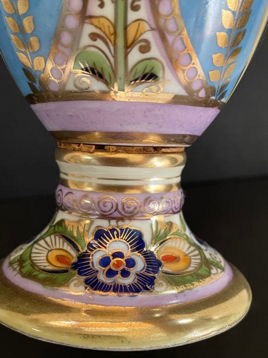 オールドノリタケ　花柄花生