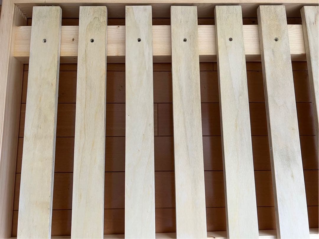 ナチュラルすのこベッド 高さ調整可能 マットレス付き