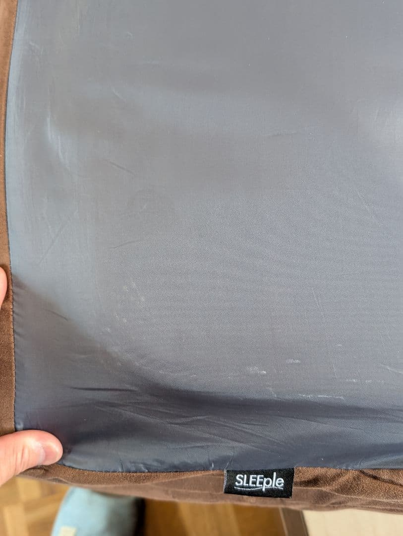 ブラウン ソファベッド ロールクッション付き