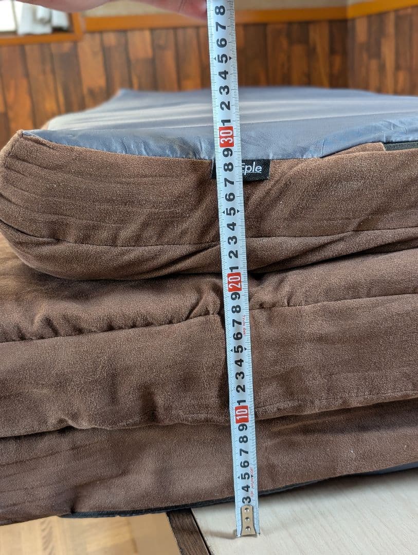 ブラウン ソファベッド ロールクッション付き