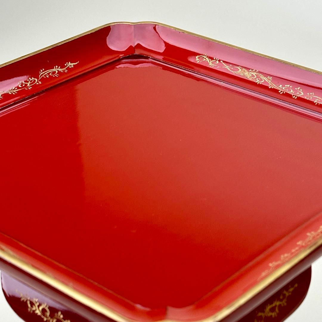 江戸期 朱漆脚付お膳台・供物台 元治元年箱書 骨董品 アンティーク