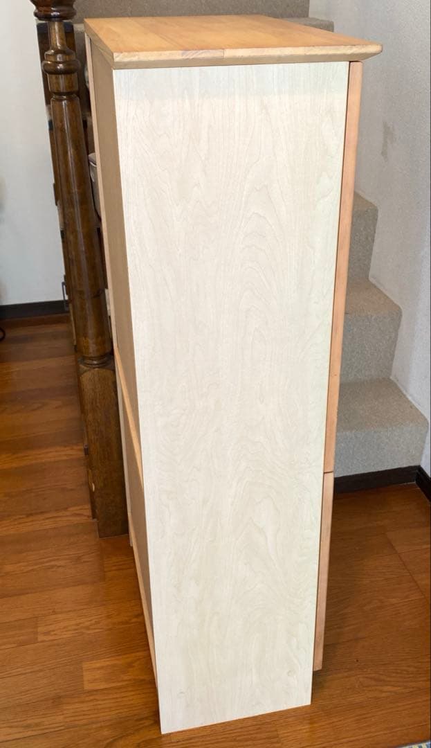 キャビネット ガラス戸棚 5段 食器棚 書棚 収納棚 リビング収納 ナチュラル