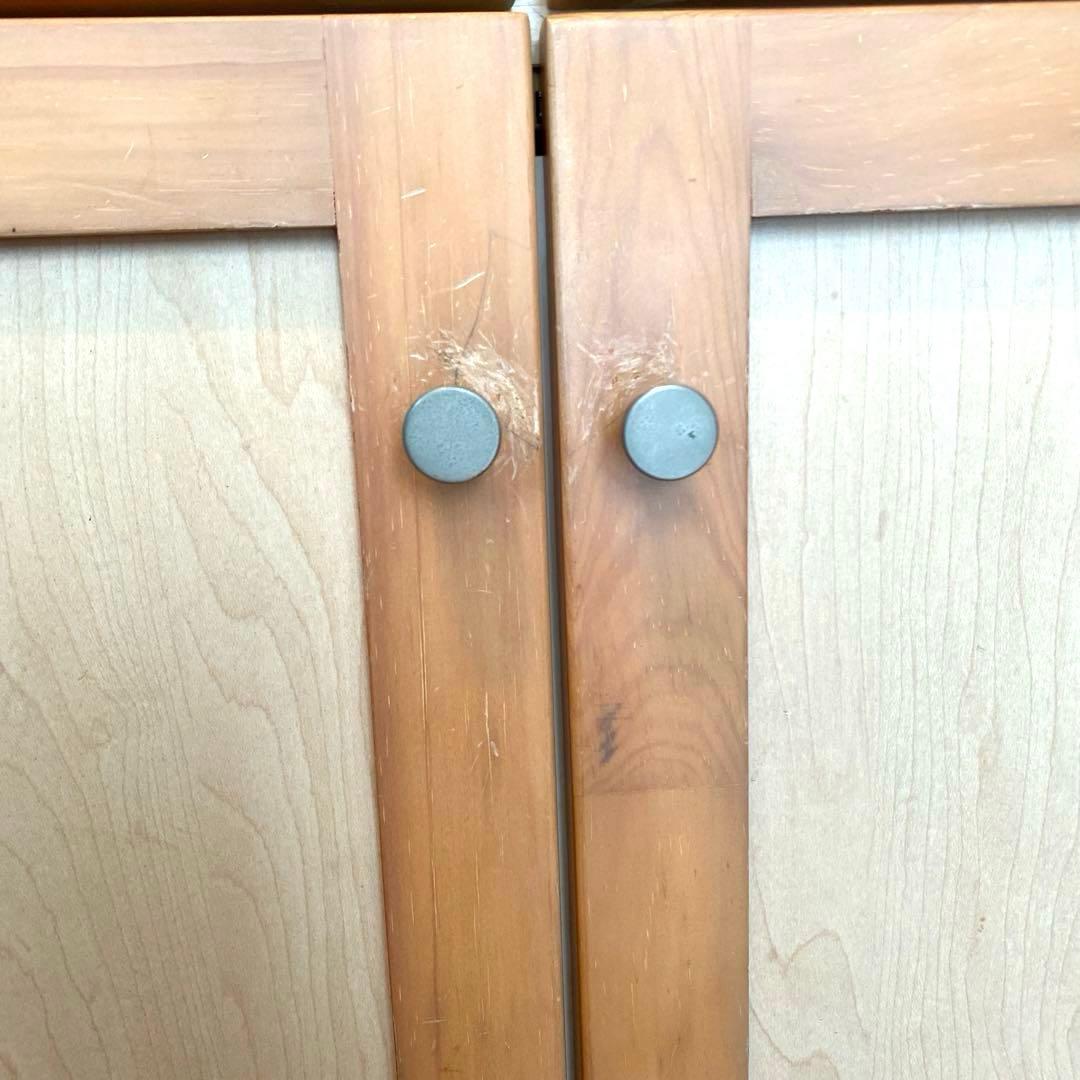 キャビネット ガラス戸棚 5段 食器棚 書棚 収納棚 リビング収納 ナチュラル