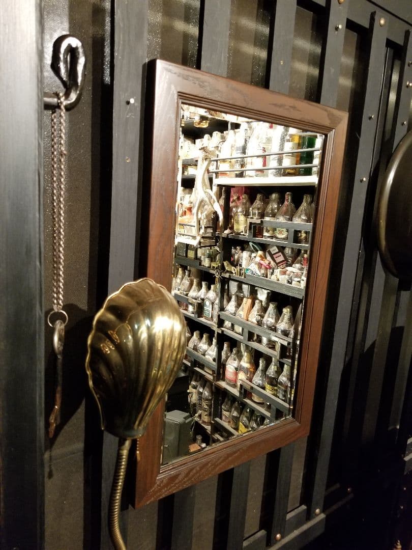 ブリティッシュ　ヴィンテージ　オーク　無垢材　フレーム　ウォール　ミラー