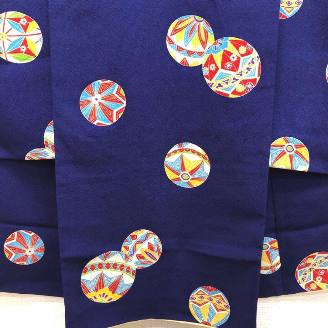 正絹　着物　七五三　3歳　女の子　一つ身　手毬　子供