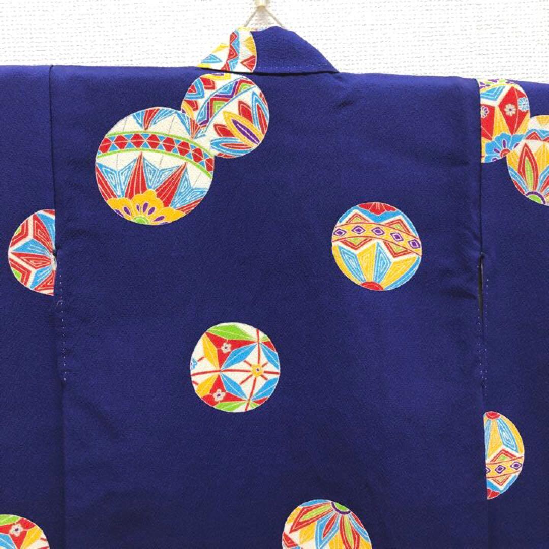 正絹　着物　七五三　3歳　女の子　一つ身　手毬　子供