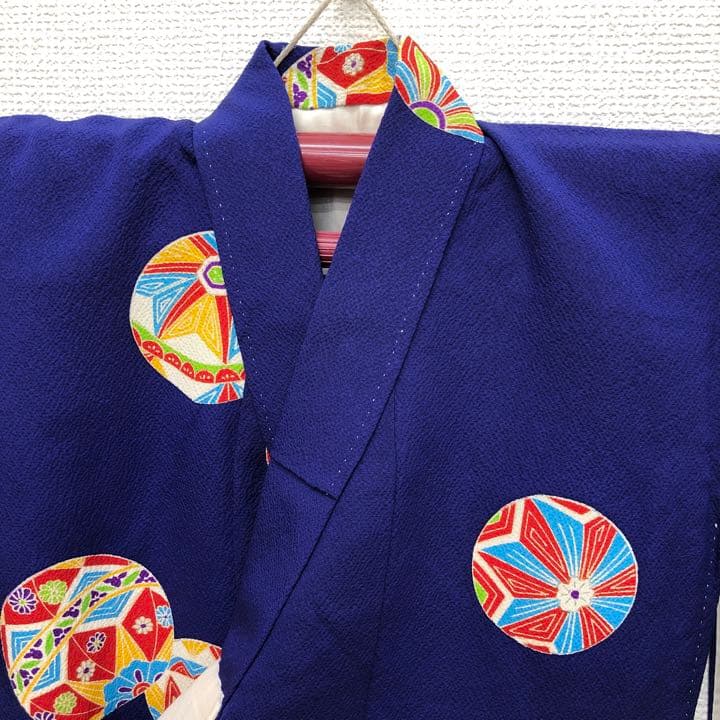 正絹　着物　七五三　3歳　女の子　一つ身　手毬　子供