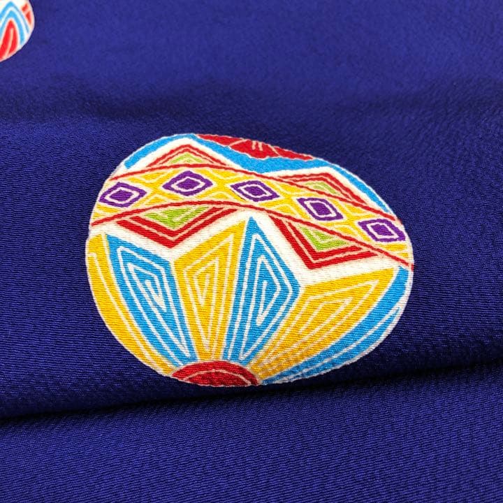 正絹　着物　七五三　3歳　女の子　一つ身　手毬　子供