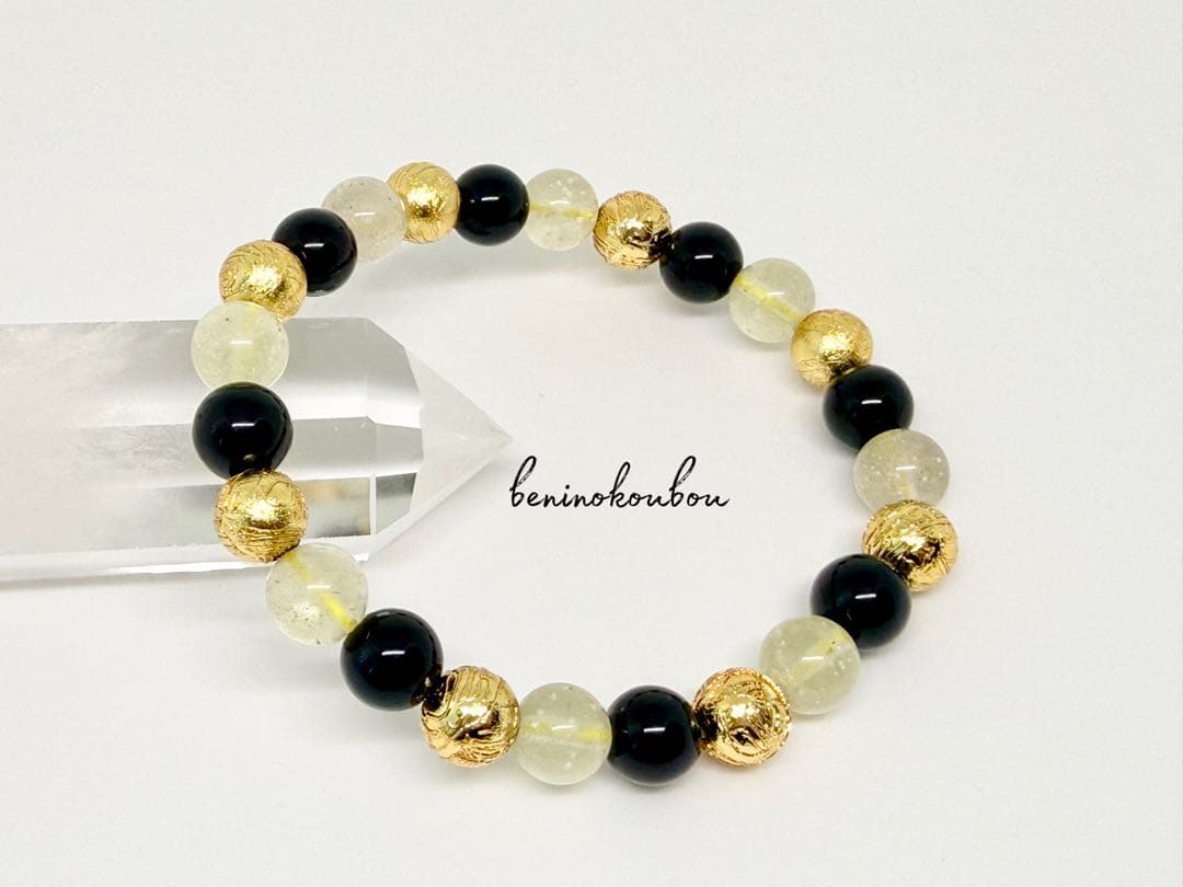 宇宙の導き⭐︎MIX隕石(アルタイ隕石+黒隕石+リビアングラス)8mmブレスレット