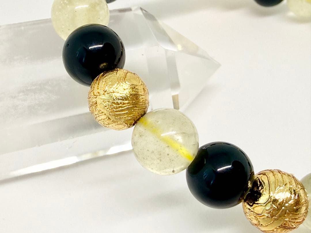 宇宙の導き⭐︎MIX隕石(アルタイ隕石+黒隕石+リビアングラス)8mmブレスレット