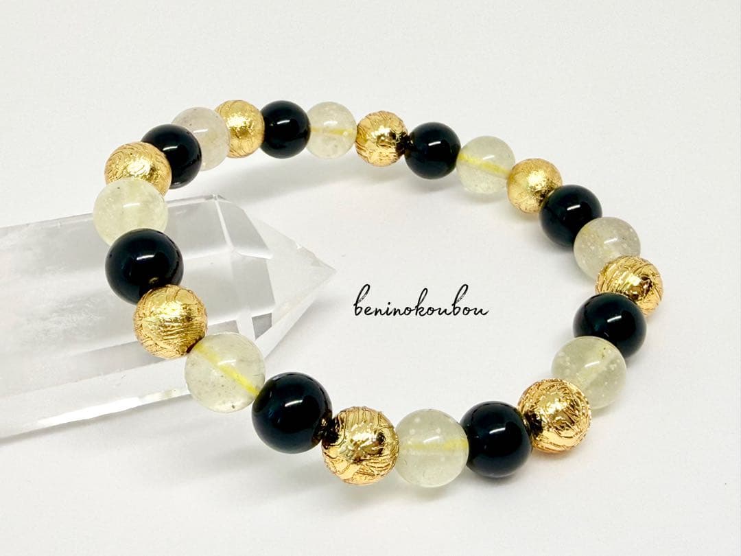 宇宙の導き⭐︎MIX隕石(アルタイ隕石+黒隕石+リビアングラス)8mmブレスレット