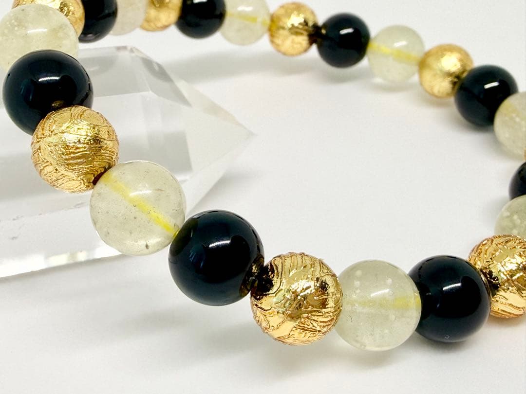 宇宙の導き⭐︎MIX隕石(アルタイ隕石+黒隕石+リビアングラス)8mmブレスレット