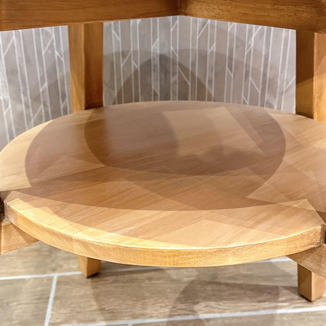 【美品】CRASH GATE 関家具 コボシ サイドテーブル 天然木 丸型