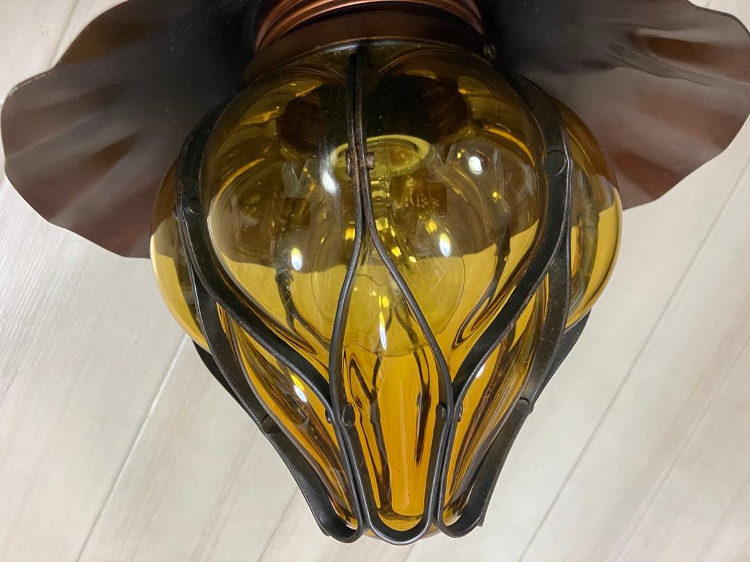 昭和レトロ　琥珀ランプ