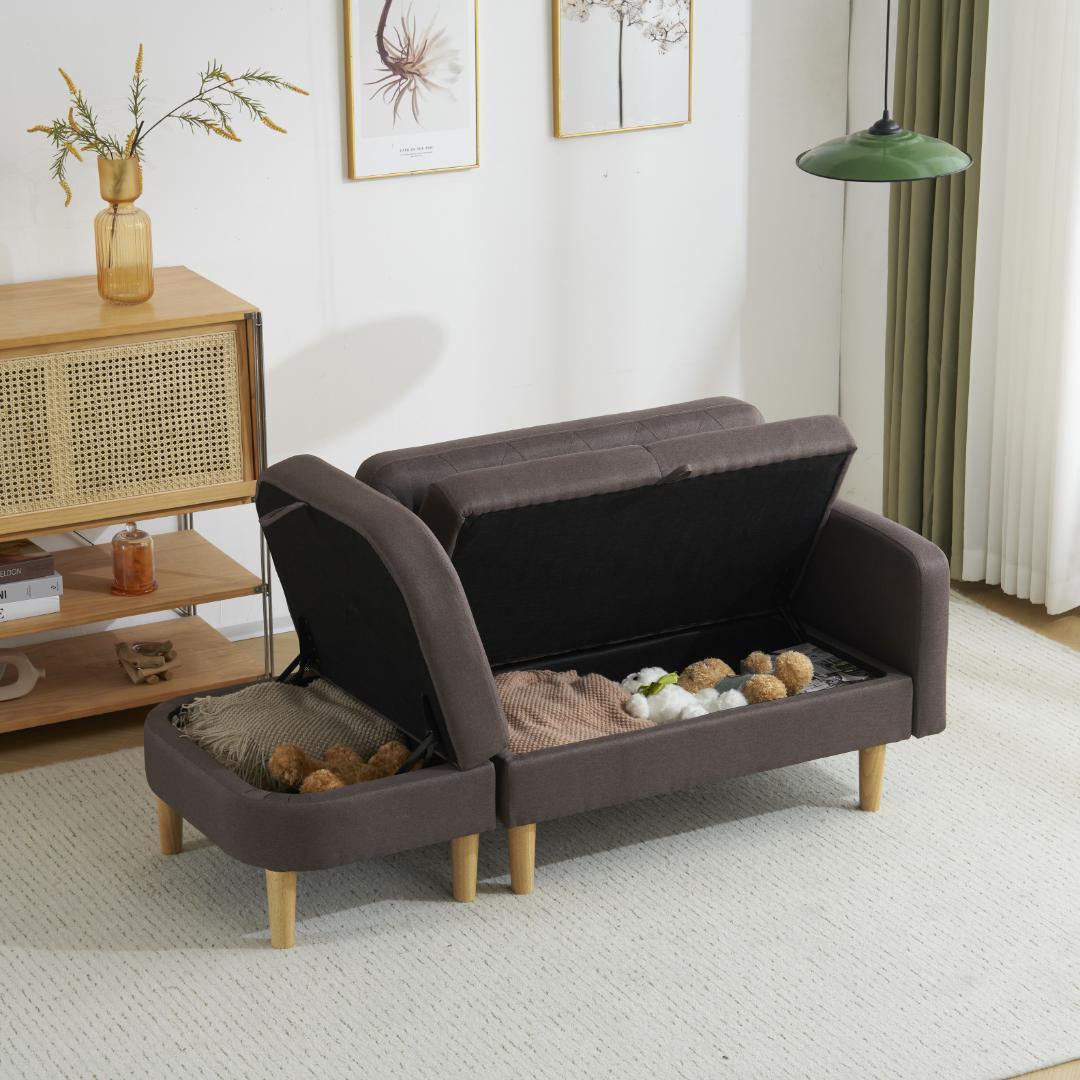 ソファ　 ソファー　カウチソファ　2人掛け オットマン付き　多機能ソファ