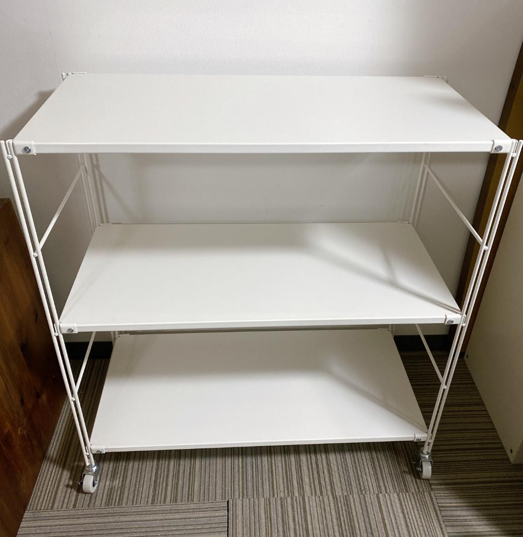 無印良品 スチールユニットシェルフ スチールラック 3段 キャスター付き