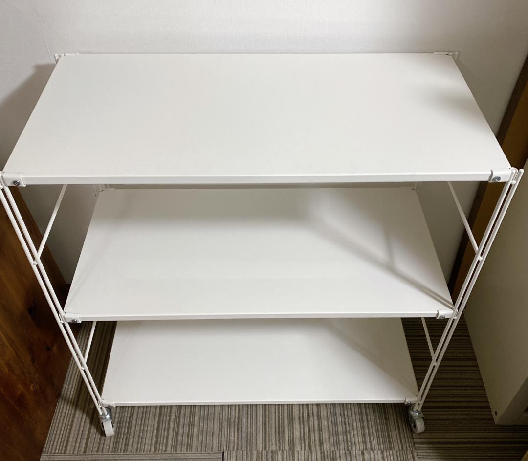 無印良品 スチールユニットシェルフ スチールラック 3段 キャスター付き
