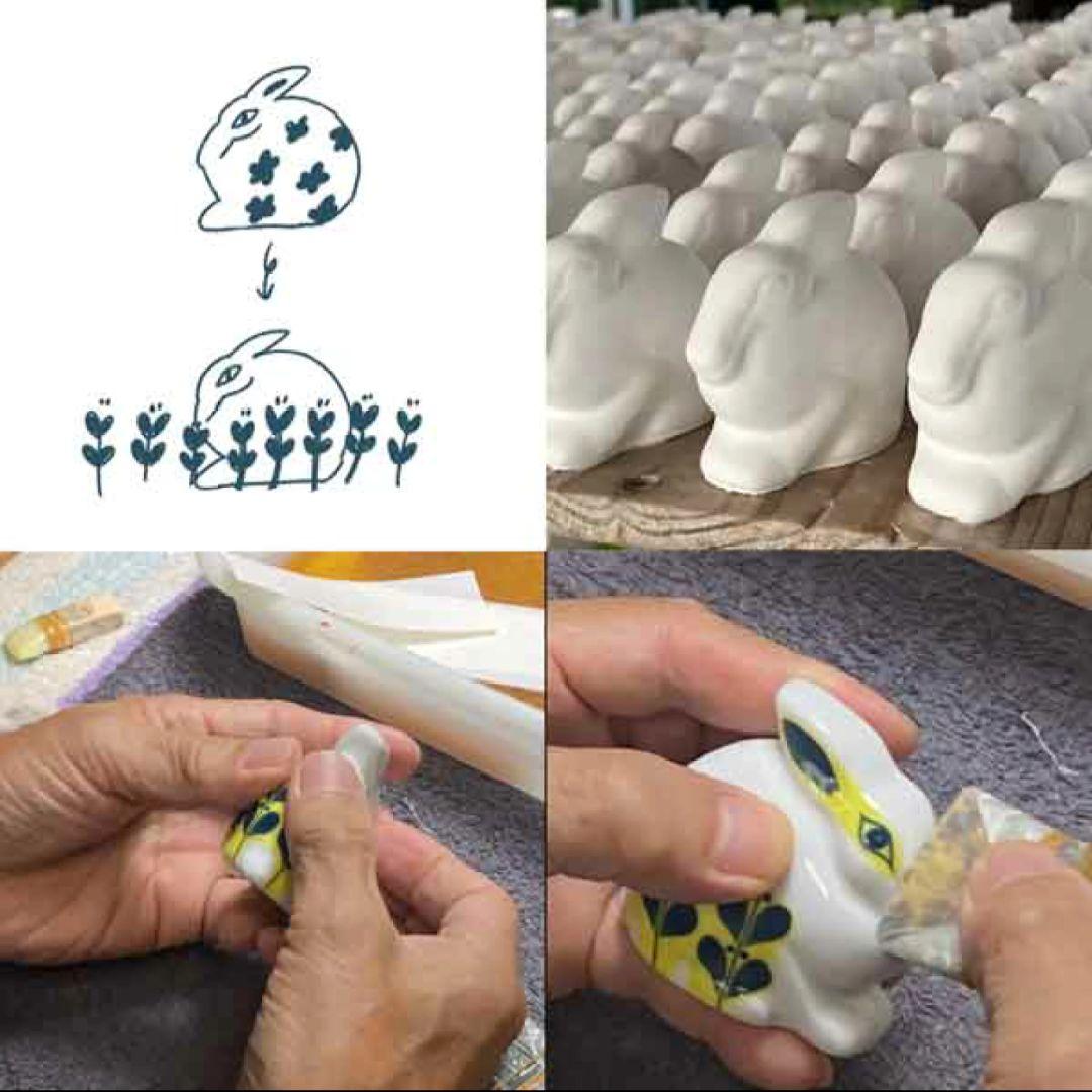 ［新品 未開封］リサラーソン ひかりのうさぎ おやこセット 〜あおい〜