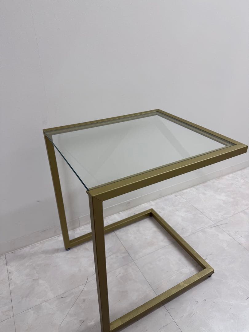 ガラストップサイドテーブル ゴールドフレーム