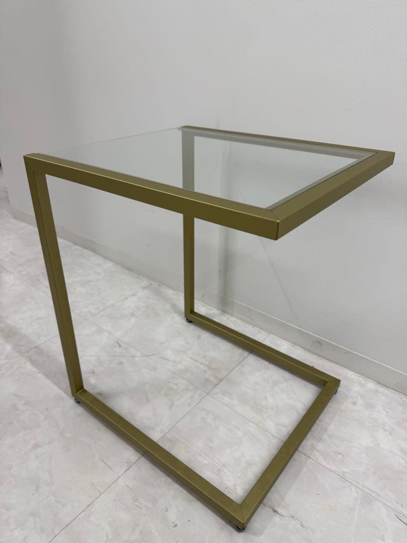 ガラストップサイドテーブル ゴールドフレーム