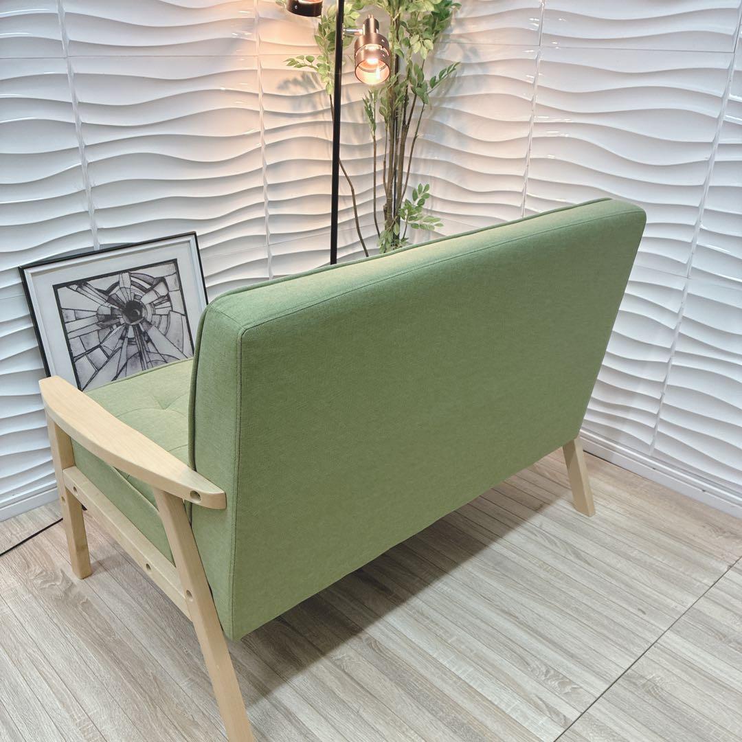 ◇大阪府 神戸市 配達料無料！◇ソファ◇2人掛け◇グリーンカラー◇