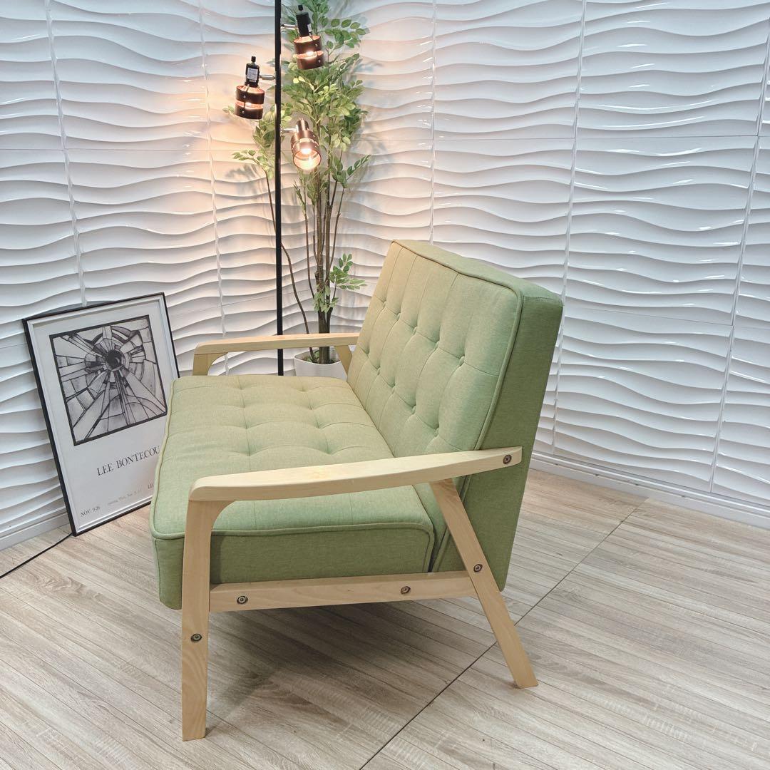 ◇大阪府 神戸市 配達料無料！◇ソファ◇2人掛け◇グリーンカラー◇