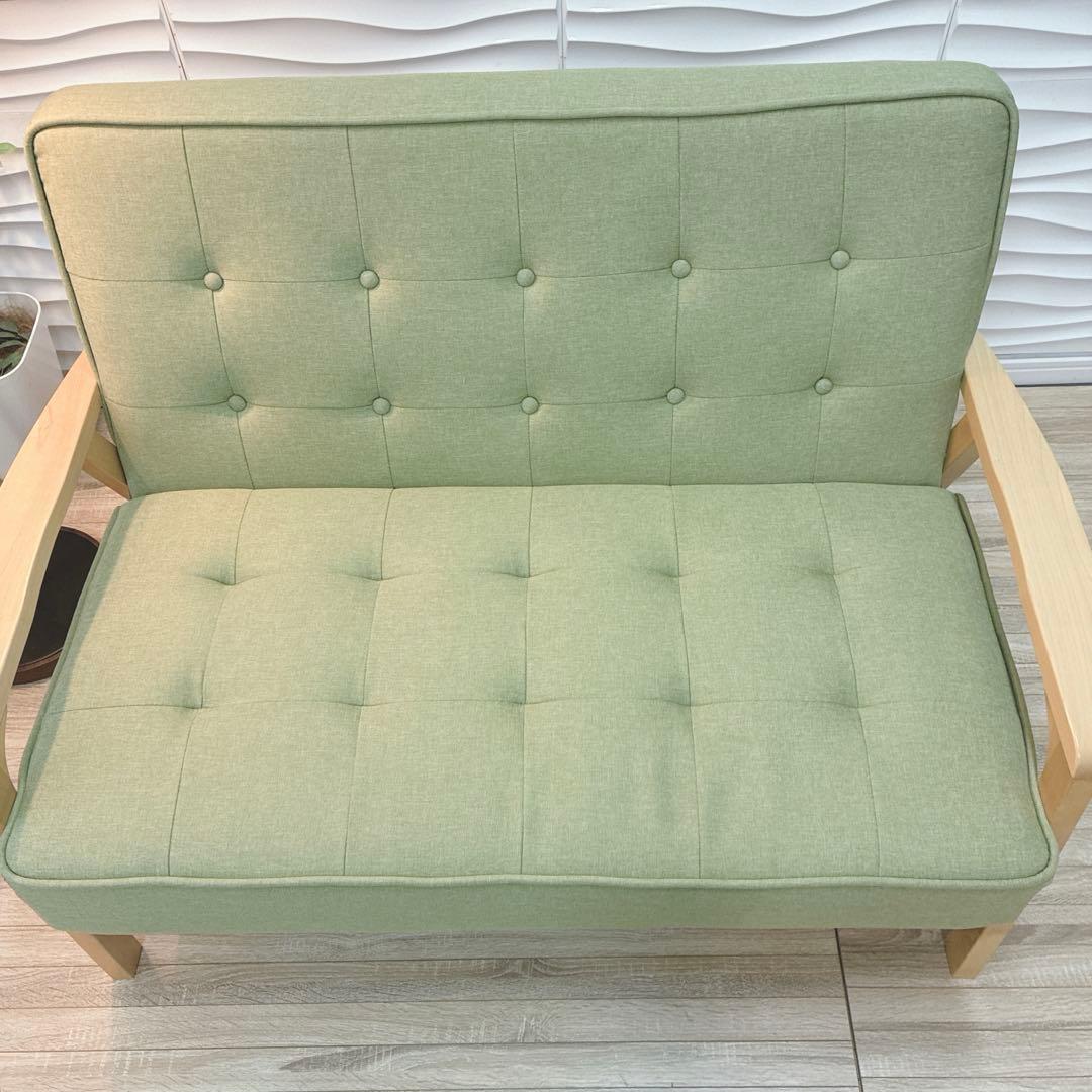 ◇大阪府 神戸市 配達料無料！◇ソファ◇2人掛け◇グリーンカラー◇