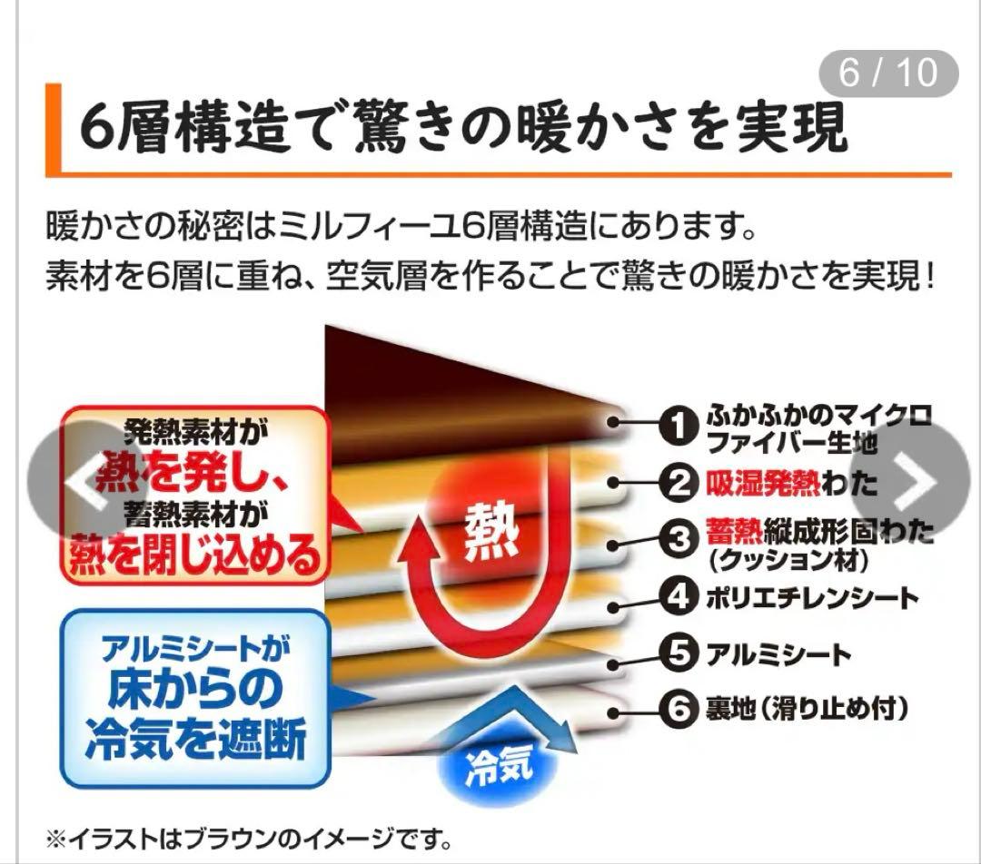 モリリン 6層ラグハイパー 2畳用 ブラウン