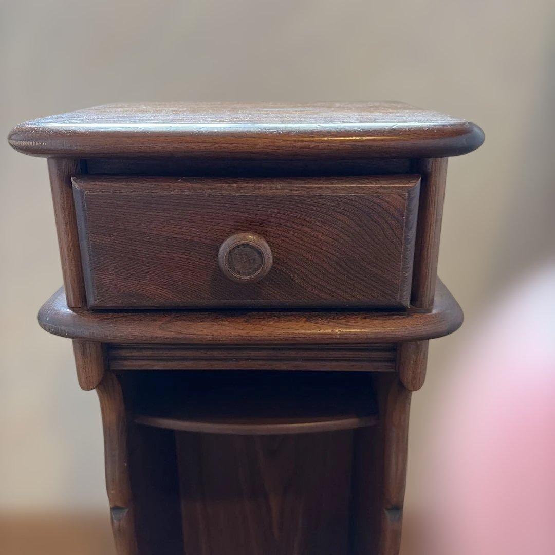 カリモク レトロ 木製電話台 花台 飾り台