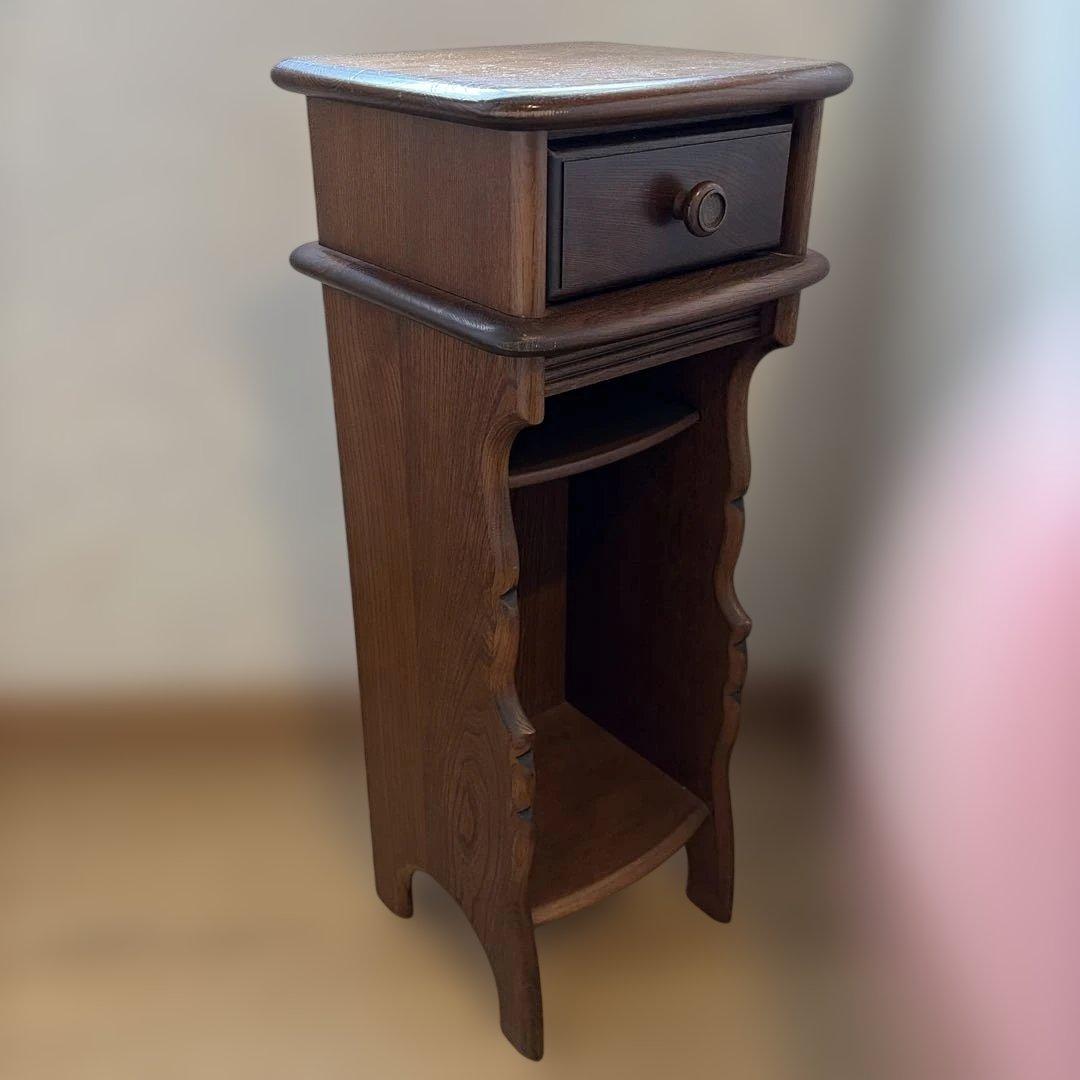 カリモク レトロ 木製電話台 花台 飾り台