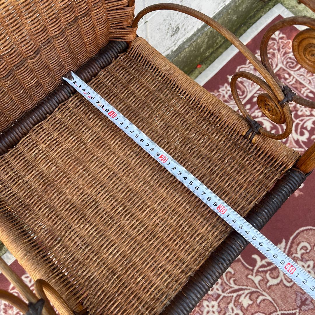 古家具 天然素材◾️籐ラタン製 2段 ディスプレイ台 飾り台 花台