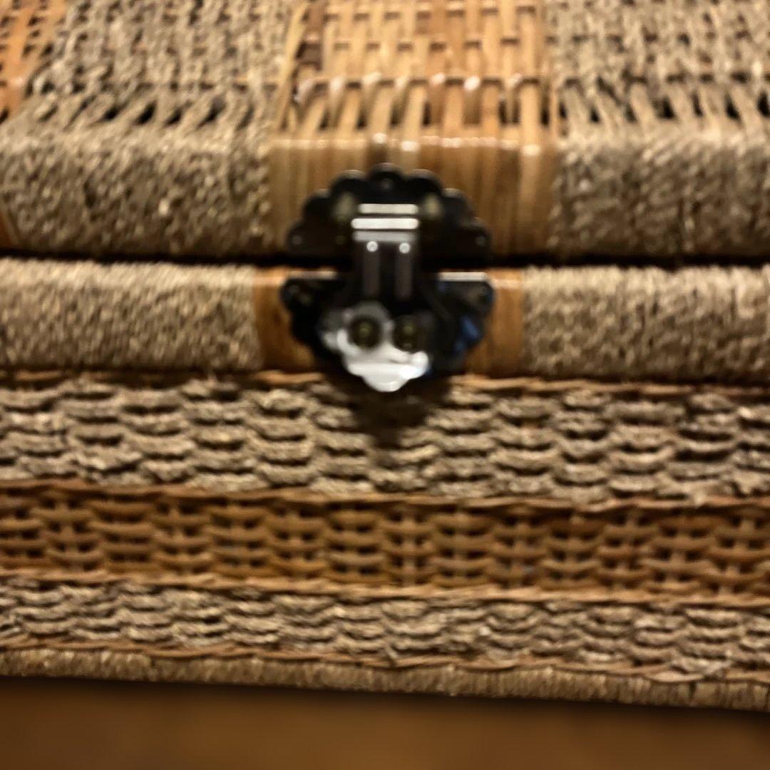 ラタン収納ボックス　　大型 籐製品 昭和レトロ かご バスケッ