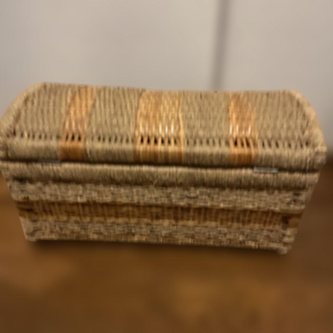 ラタン収納ボックス　　大型 籐製品 昭和レトロ かご バスケッ