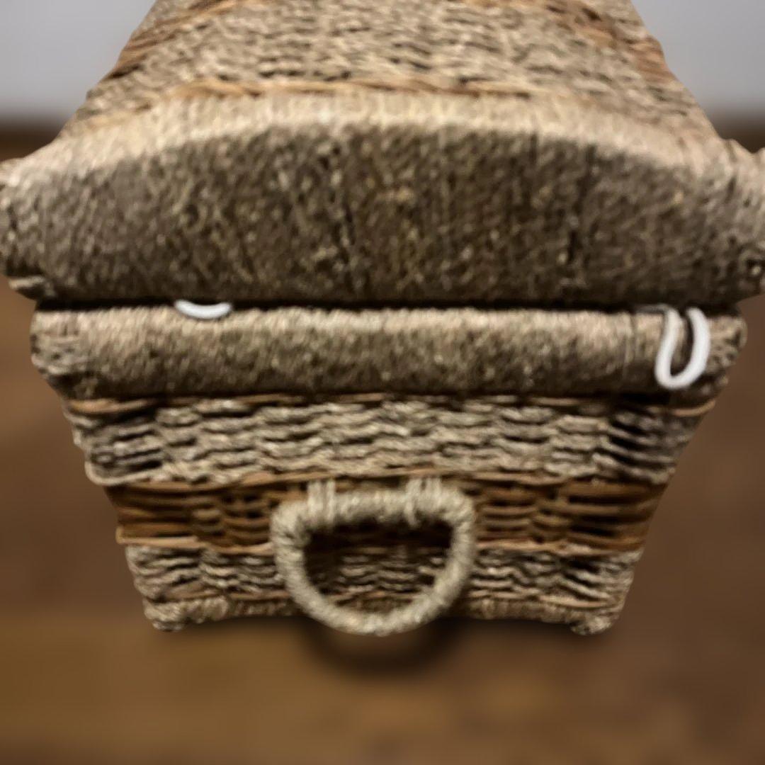 ラタン収納ボックス　　大型 籐製品 昭和レトロ かご バスケッ