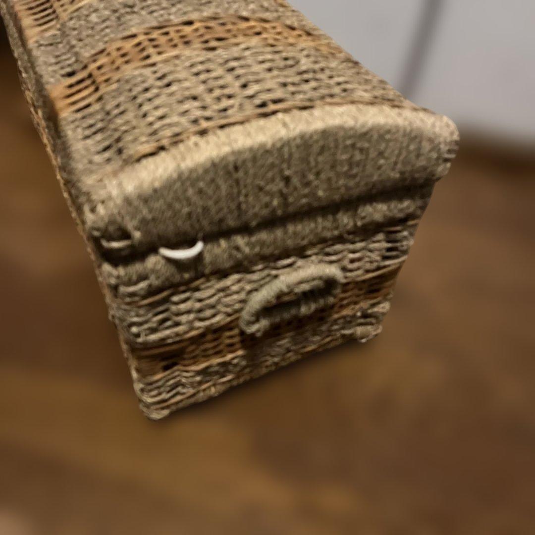 ラタン収納ボックス　　大型 籐製品 昭和レトロ かご バスケッ