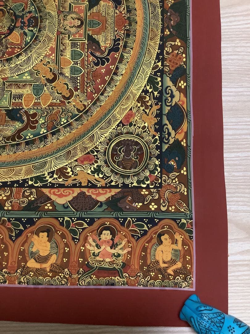 《 チベット密教　新品　1点物 》 手描き　曼荼羅　仏陀　釈迦　仏教　仏画　a4