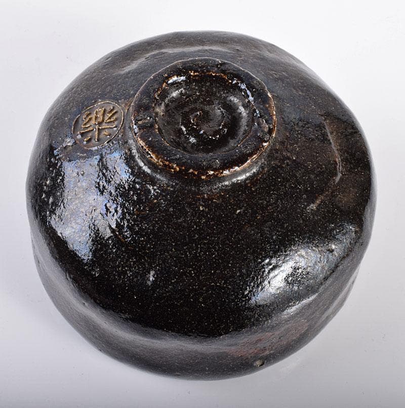 茶道具 長入作 黒楽茶碗 十二代楽吉左衛門弘入極め箱二重箱 F R4243