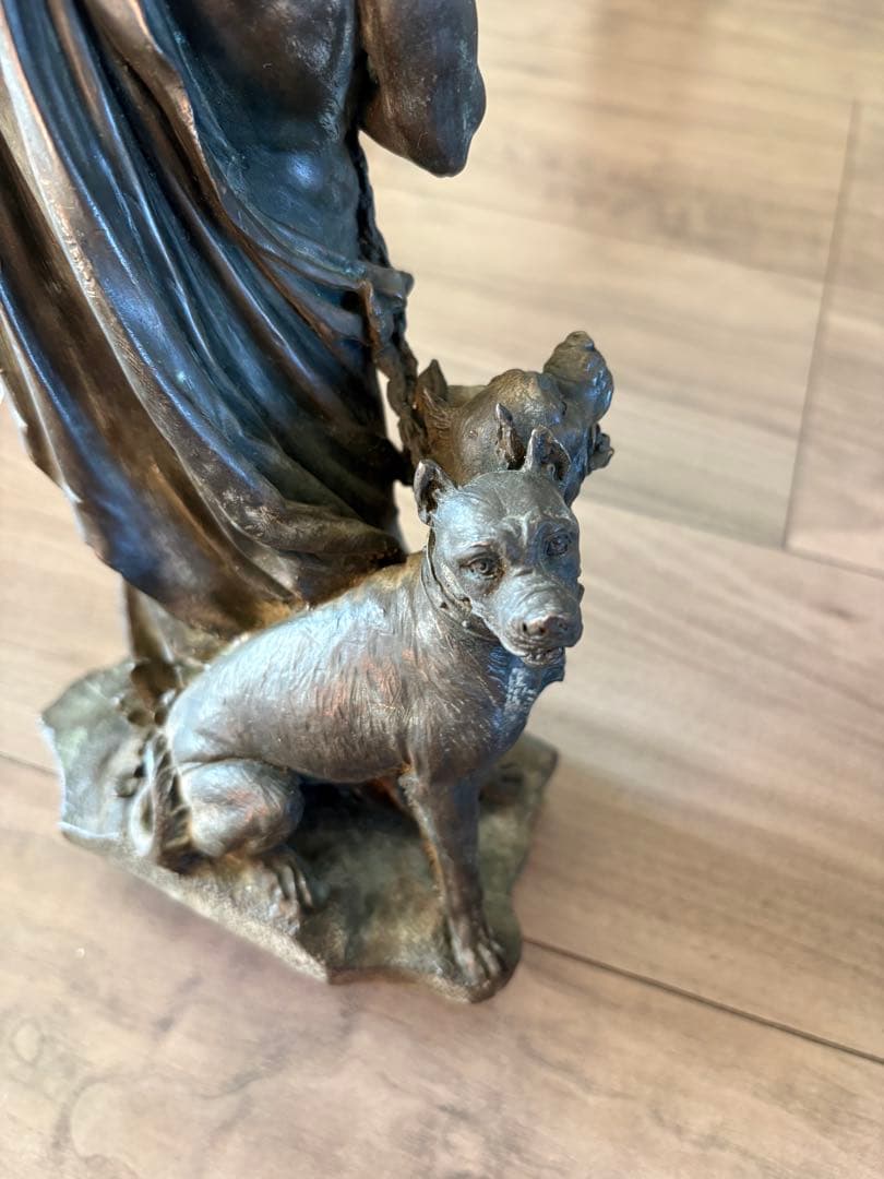 古代神話3つの地獄の犬彫像冥王ハーデスモデルキャラクター彫刻戦士騎士 古銅製