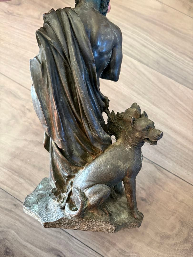 古代神話3つの地獄の犬彫像冥王ハーデスモデルキャラクター彫刻戦士騎士 古銅製