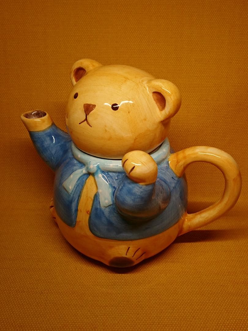 熊　テディベア　急須　ティーポット　置物　インテリア　工芸品　美術品　A1428