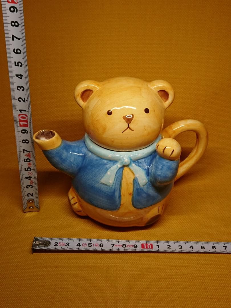 熊　テディベア　急須　ティーポット　置物　インテリア　工芸品　美術品　A1428