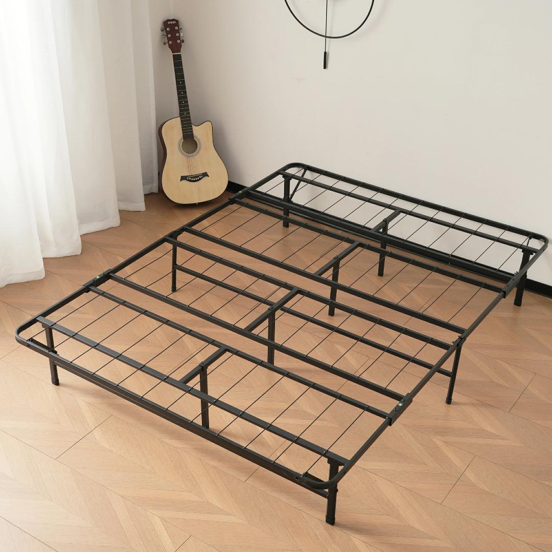 ベッドフレーム　シングル　組み立ては簡単　折り畳み可能で省スペース　BLACK
