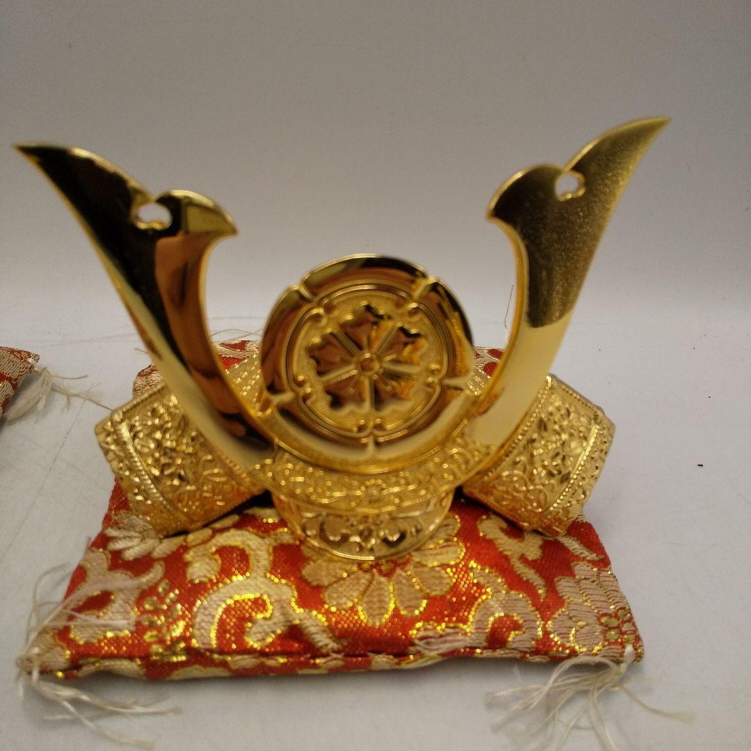 ミニ兜　金メッキ　戦国武将　アンティーク　昭和レトロ　五月人形　古道具