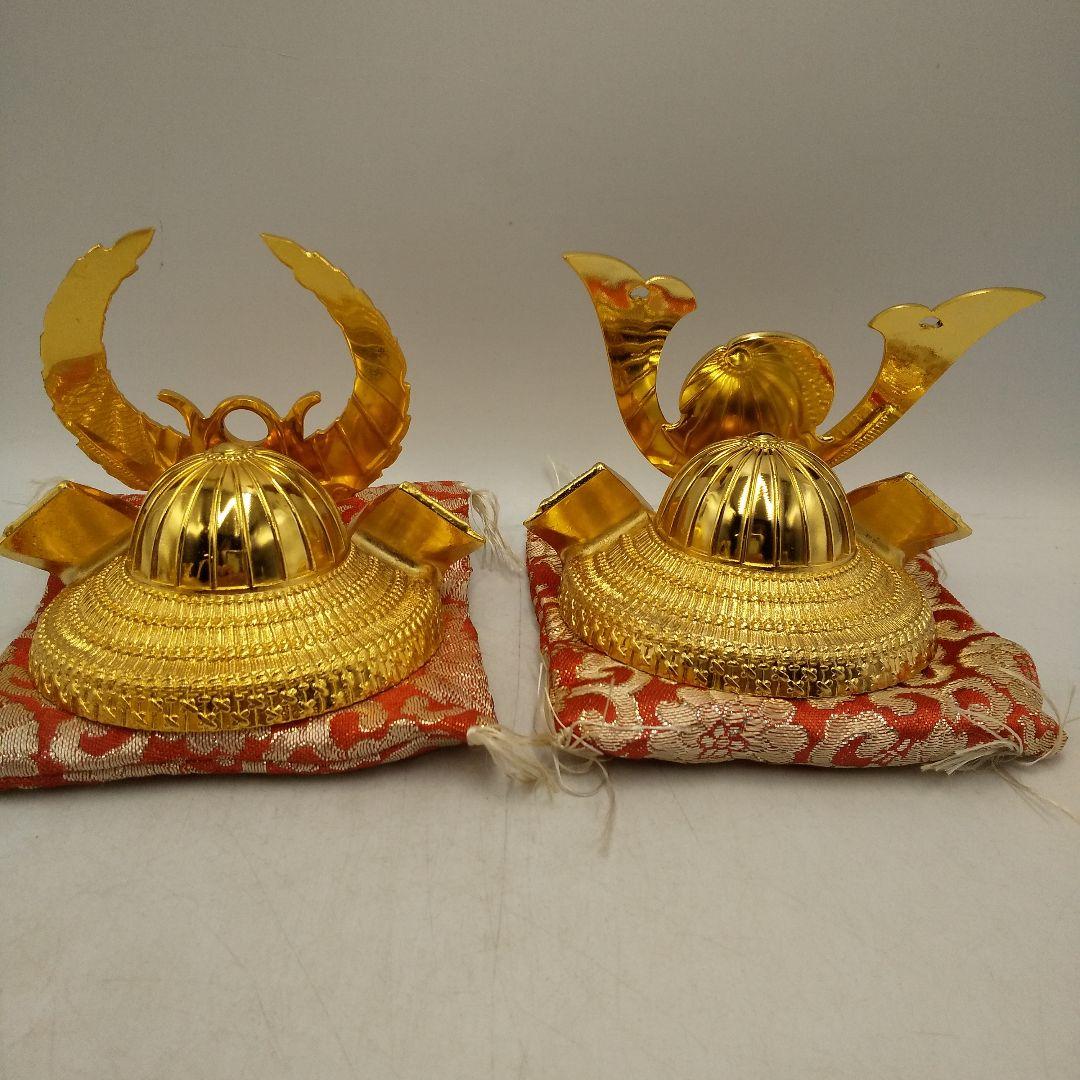 ミニ兜　金メッキ　戦国武将　アンティーク　昭和レトロ　五月人形　古道具