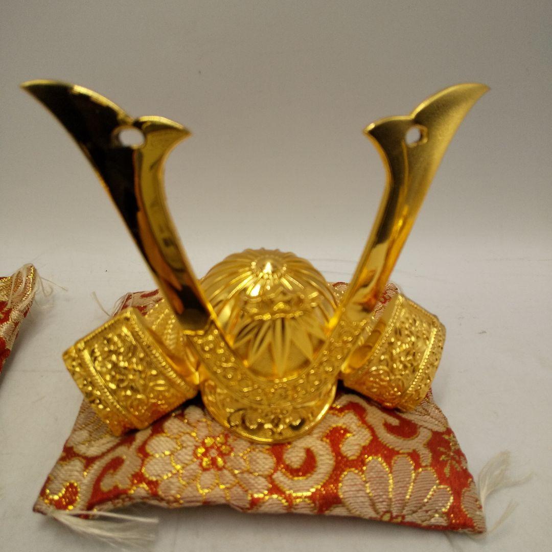 ミニ兜　金メッキ　戦国武将　アンティーク　昭和レトロ　五月人形　古道具