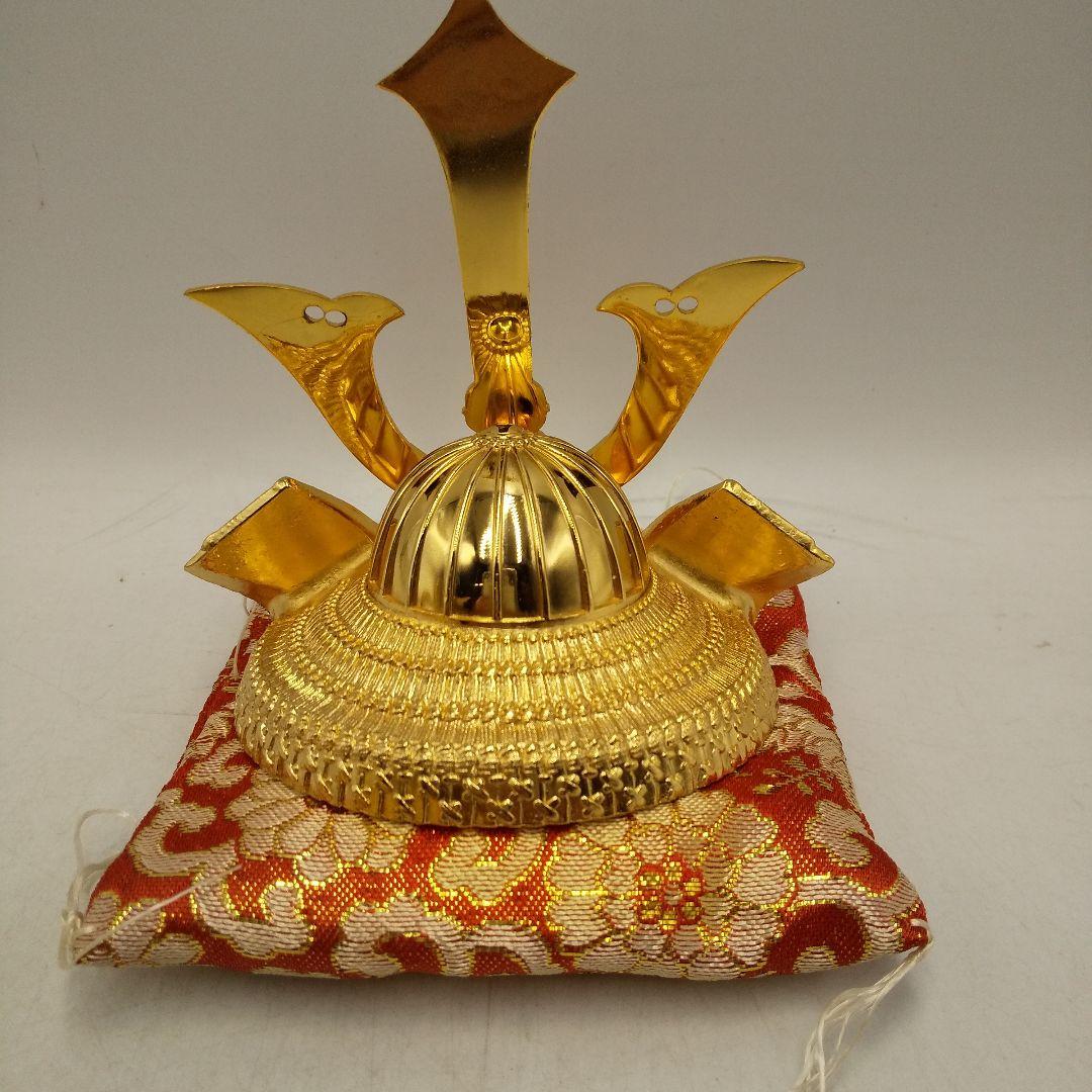 ミニ兜　金メッキ　戦国武将　アンティーク　昭和レトロ　五月人形　古道具